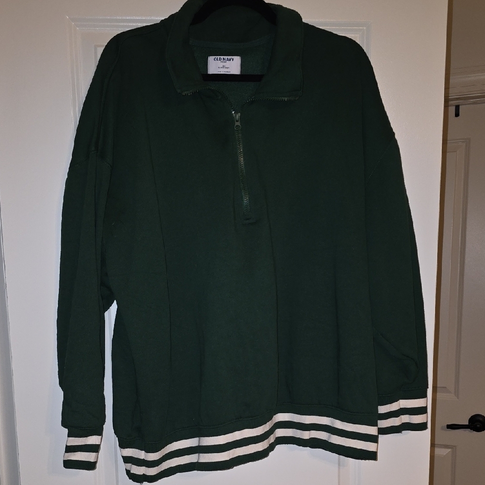 Old Navy 2XL PLUS SIZE Dark Green Zip-Up Sweater